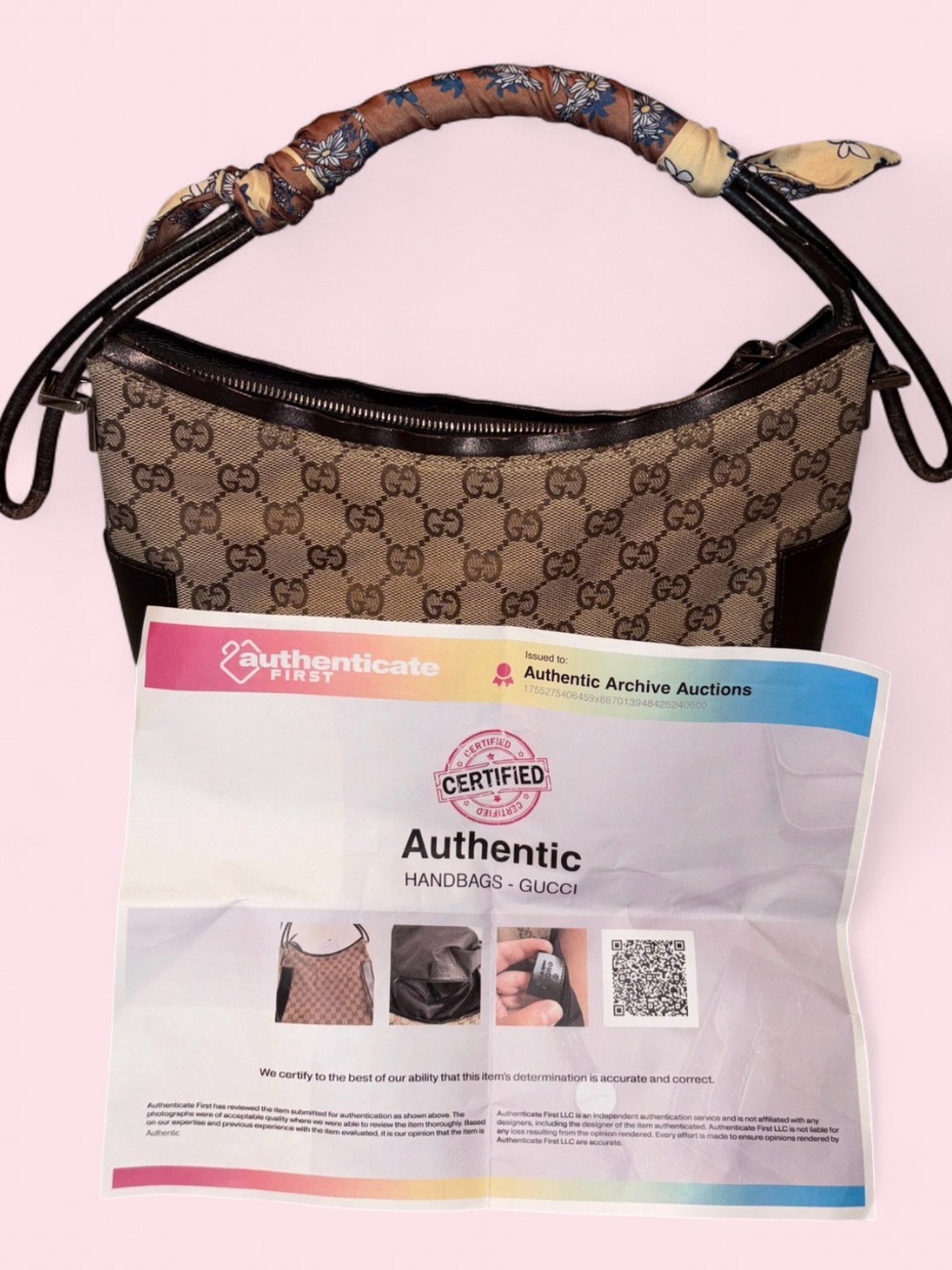 Gucci Beige GG Supreme Canvas Top-Handle Shoulder Bag - Picture 2 of 5